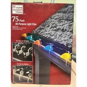 Home Accents Holiday 75-Pack All Purpose Christmas Light Clips New in Box